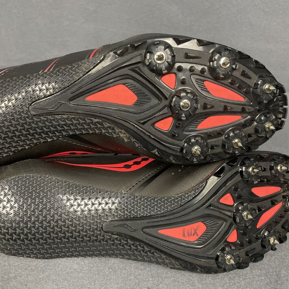 Saucony Mens Track Spike Shoes 10.5 Running Black Track Field Sprinting - Picture 13 of 14